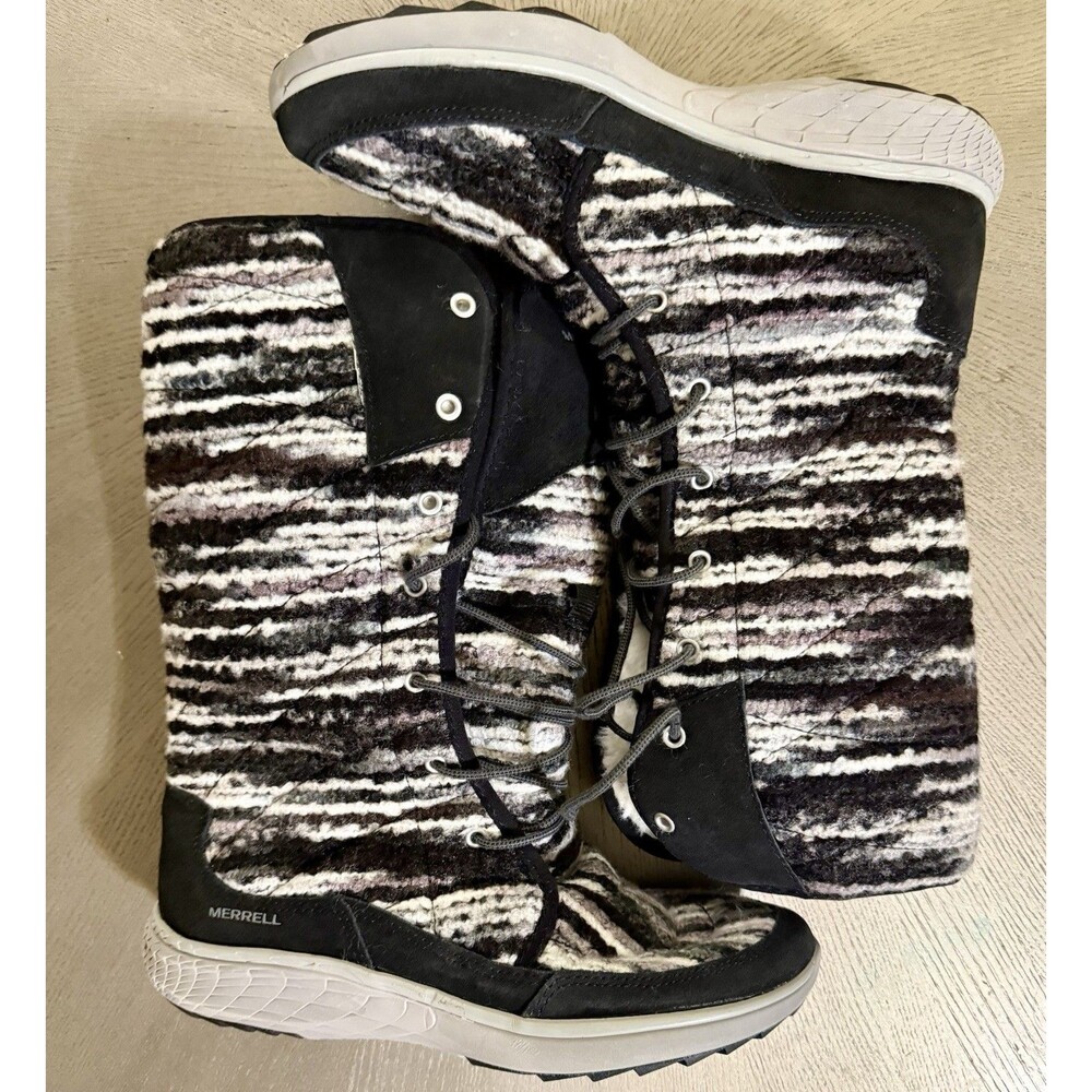 Merrell Sylva Tall Waterproof Winter Boots Womens 8.5 J42852 NWOB Knit Fur New